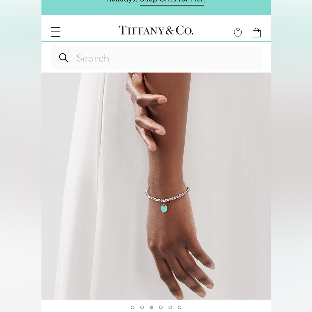 Tiffany & Co. Blue enamel Heart Tag Bead Bracelet - Picture 1 of 5